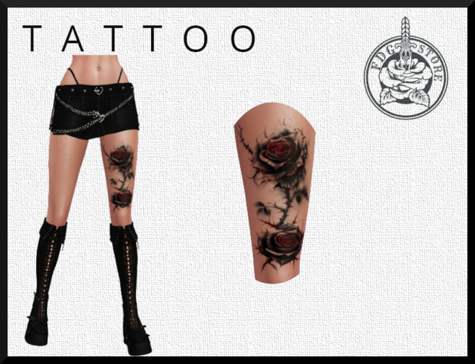 FDG TATTOO roses legs[2K]