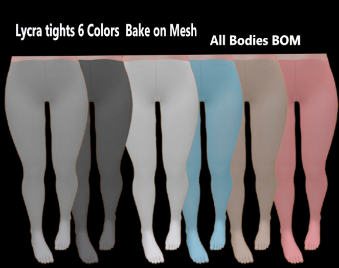 Lycra tights 6 Colors  Bake on Mesh