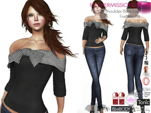 MI962488 Off Shoulder Bow Top FITMESH