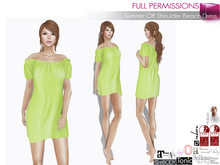 Full Perm Female Off Shoulder Summer Beach Dress for Maitreya 5.3 LaraX Ebody Reborn Legacy Belleza Slink Tonic Classic
