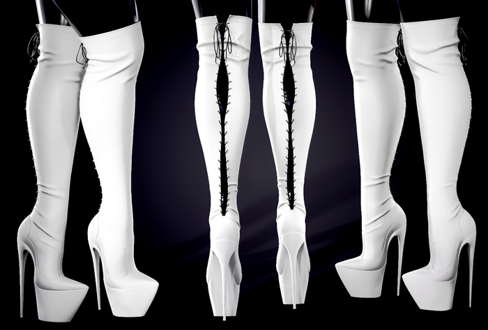 Ahuela Thigh Boots White 