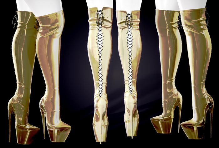 Ahuela Thigh Boots Gold 