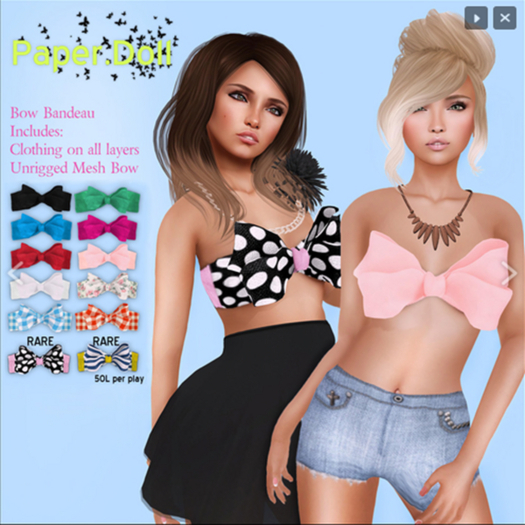 :Paper.Doll: Bow Bandeau: Rosebuds