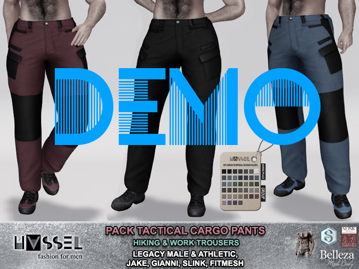 (HASSEL) DEMO MEN'S TACTICAL CARGO PANTS HIKING & WORK TROUSERS LEGACY MALE & ATHLETIC, JAKE, GIANNI, SLINK 471