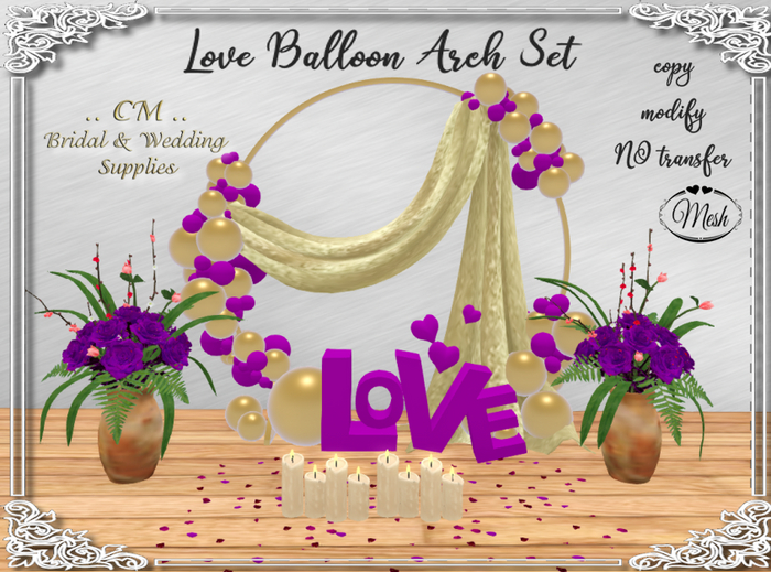 CM..Love Balloon Arch Set - Purple