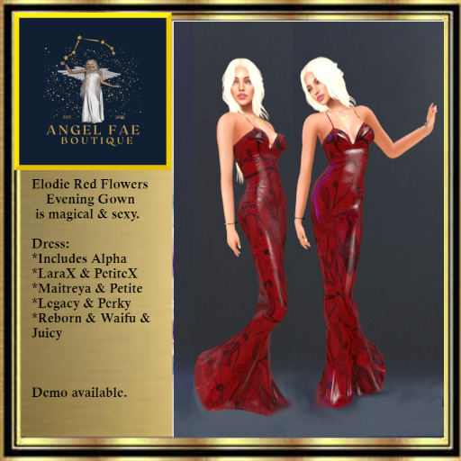 Promo 99L - Elodie Red Flowers Gown 