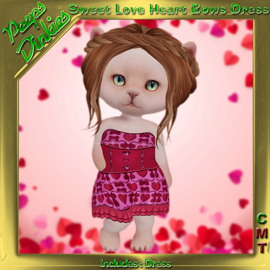Peeps Dinkies Sweet Love Heart Bow Dress