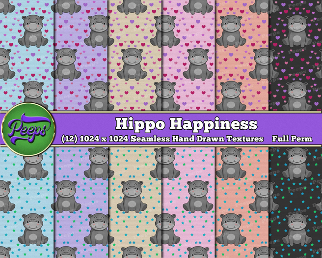 Peeps Textures Hippo Happiness