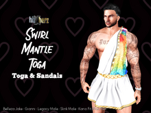 hizNherz Men's Swirl Mantle Toga & Sandals