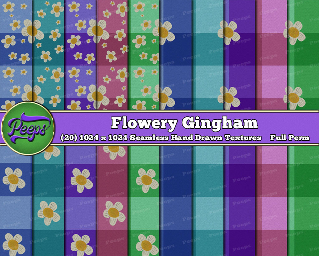 Peeps Textures Flowery Gingham