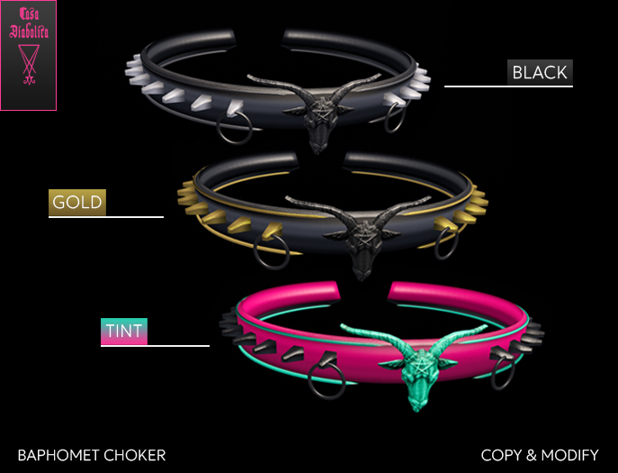 Baphomet Choker (Black, Gold, Tint)