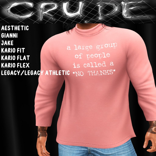 A large group of people is called a "No Thanks" Men's Turtle (MTN) <Wear Me>