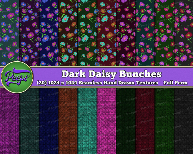Peeps Textures Dark Daisy Bunches