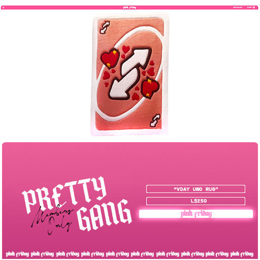 PINK FRIDAY. - Vday Uno Rug