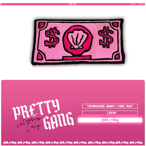PINK FRIDAY. - Spongbob Money Pink Rug.