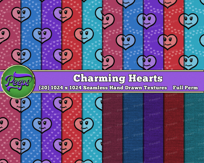 Peeps Textures Charming Hearts