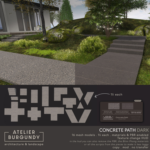 Atelier Burgundy . Concrete Path Dark *ADD*