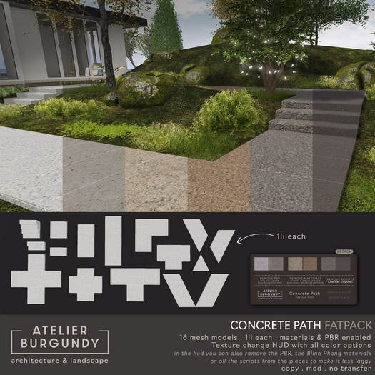 Atelier Burgundy . Concrete Path FATPACK *ADD*