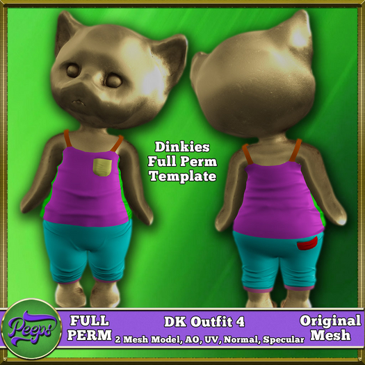 Peeps FP Dinkies DK Outfit 4 Full Perm Mesh Template