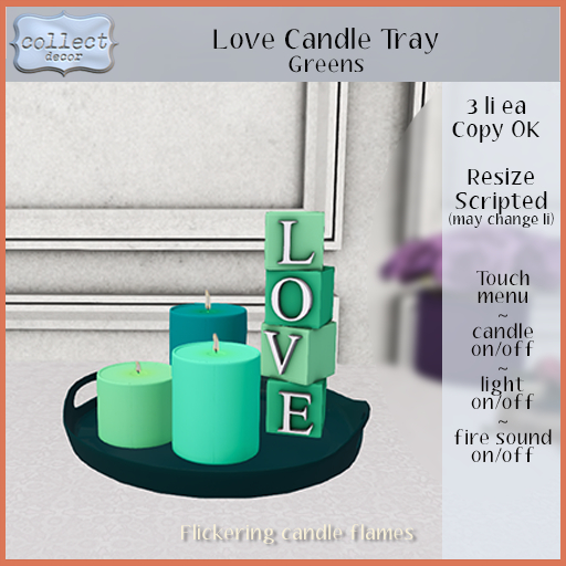 LOVE Candle Tray - Teal/Greens - { collect }