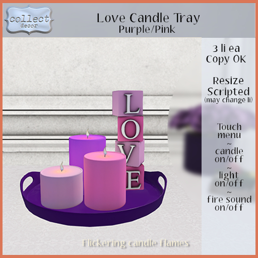 LOVE Candle Tray - Purple/Pink - { collect }