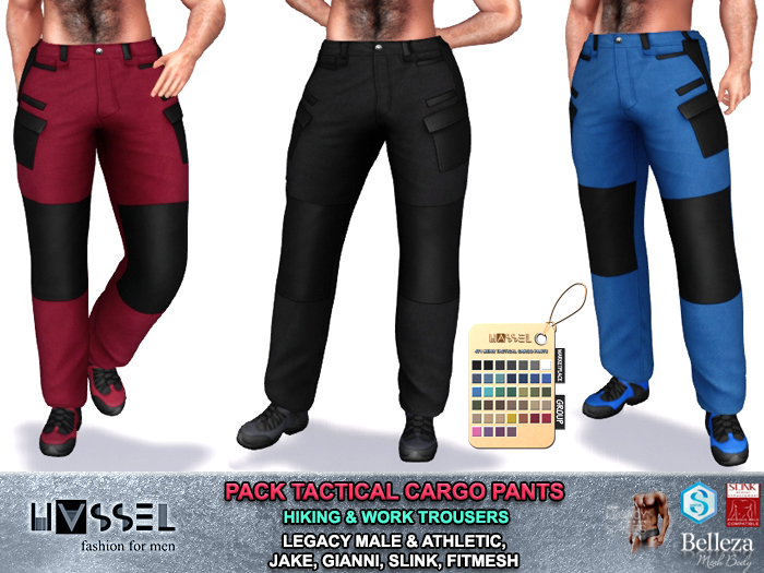 (HASSEL) PACK MEN'S TACTICAL CARGO PANTS HIKING & WORK TROUSERS LEGACY MALE & ATHLETIC, JAKE, GIANNI, SLINK 471