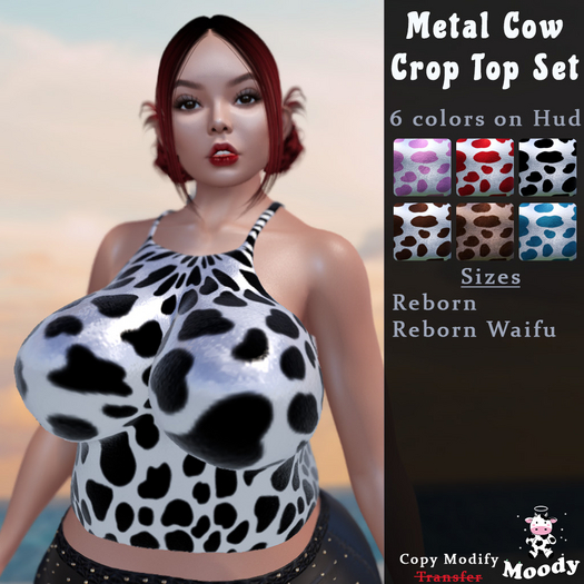 Moody - Metal Cow Crop Top Full Reborn Set