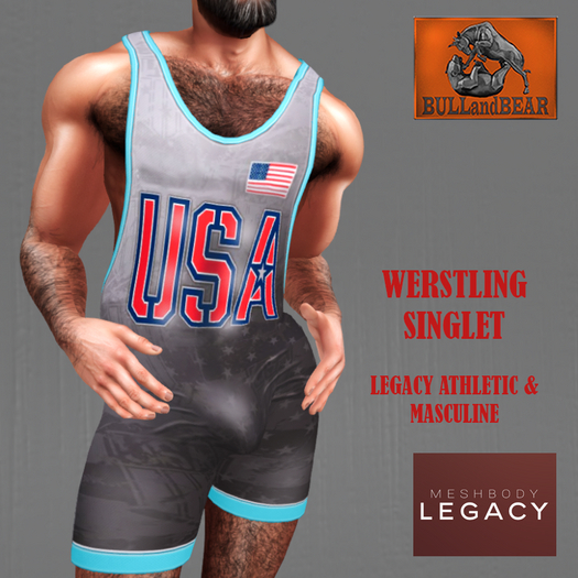 BULL&BEAR - DEMO - WRESTLING SINGLET USA - LEGACY