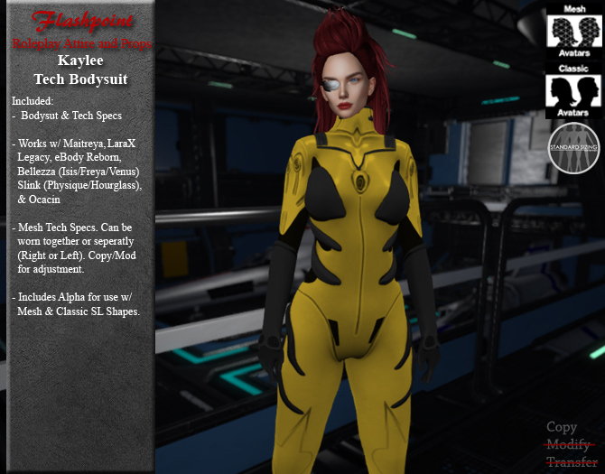 Kaylee Tech Bodysuit (Yellow)