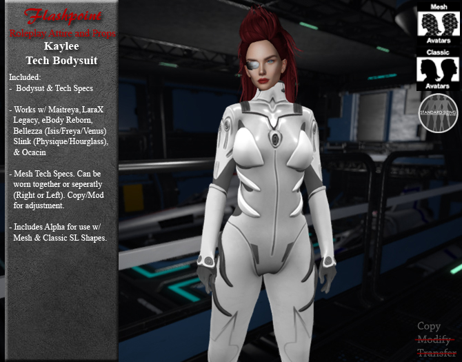 Kaylee Tech Bodysuit - White