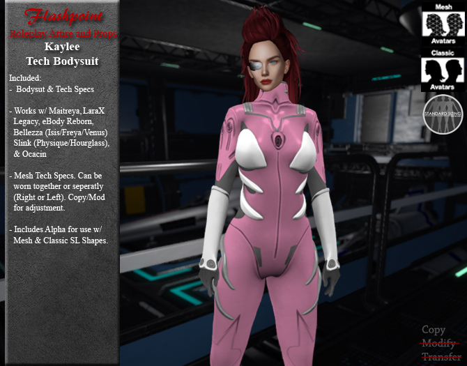 Kaylee Tech Bodysuit (Pink)