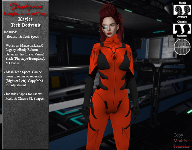 Kaylee Tech Bodysuit (Orange)
