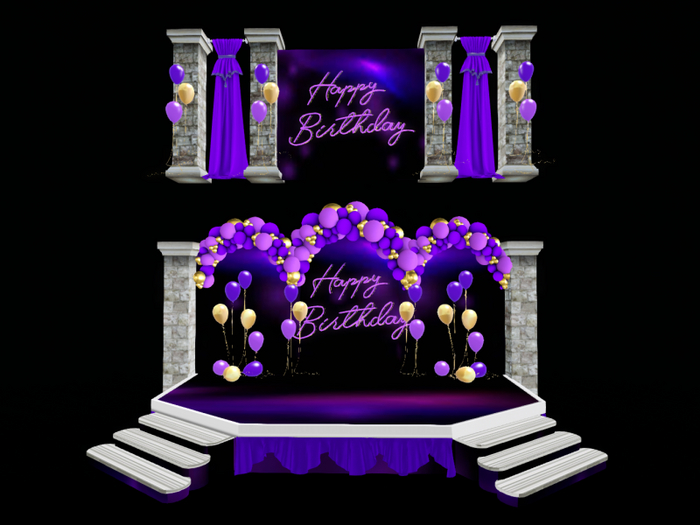 MC Happy Birthday DJ Stage Set Purple