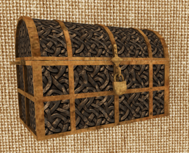 Metal Clad Domed Top Trunk With Lock