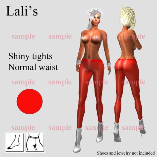 Shiny tights Normal waist - Red