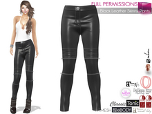 Full Perm Black Leather Skinny Pants Slink Maitreya 5.3 LaraX Ocacin Belleza Freya Isis Venus TMP Ebody Reborn Legacy