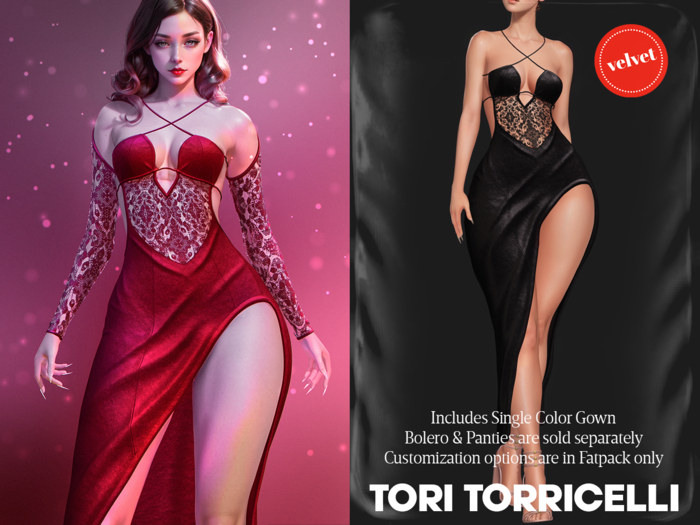 TORI TORRICELLI // Elara Gown // Velvet Black
