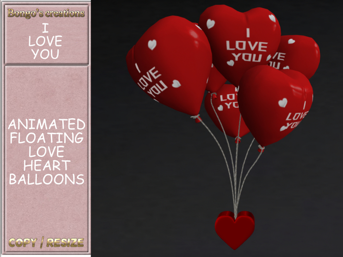 BMC5535 - I LOVE YOU ANIMATED FLOATING BALLOONS