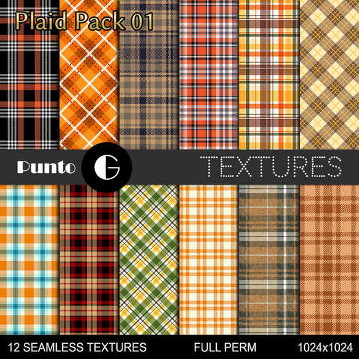 Full Perm Textures - Plaid Pack 01