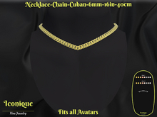 Necklace-Chain-Cuban-6mm-16in-40cm-Jewelry Box