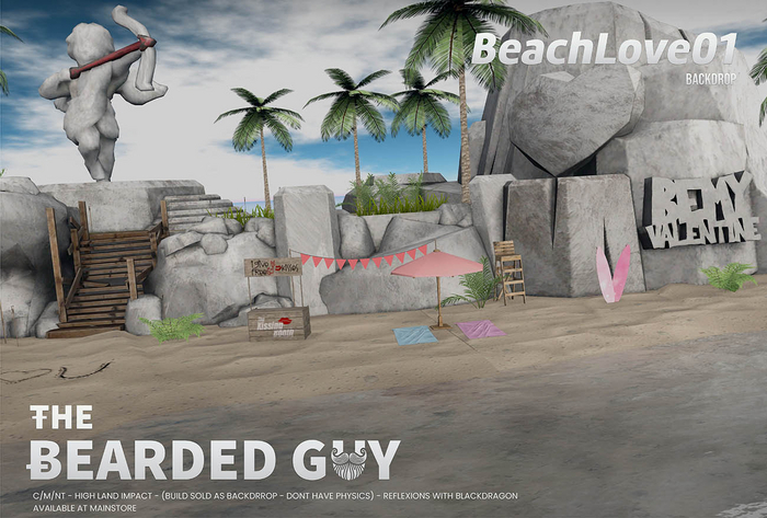 Lovers Beach V1 Backdrop - The Bearded Guy