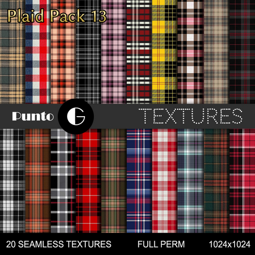 Full Perm Textures - Plaid Pack 13
