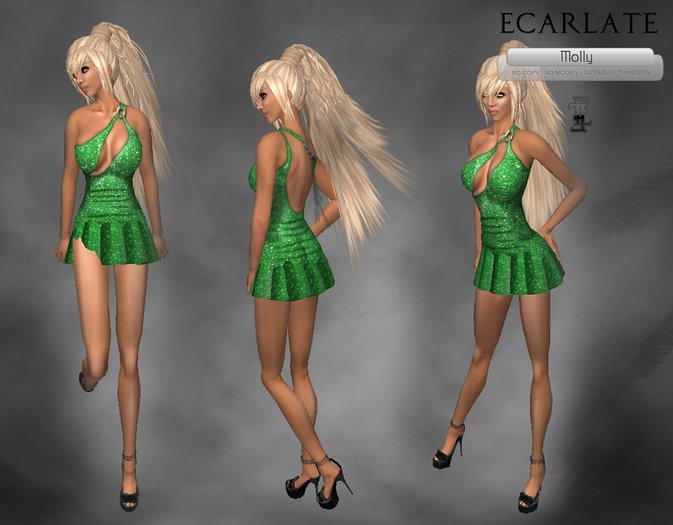 EM - Mini Dress - Green / Mini Robe - Molly