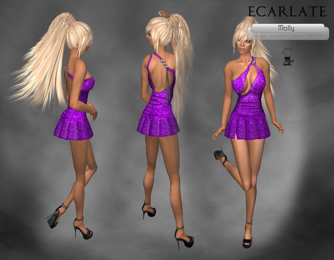 EM - Mini Dress - Purple / Mini Robe - Molly