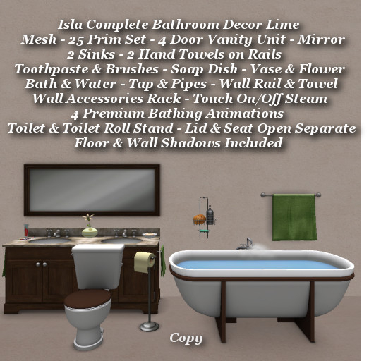 Isla Complete Bathroom Decor Lime1