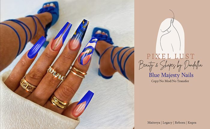 Pixel Lust: Blue Majesty Nails 