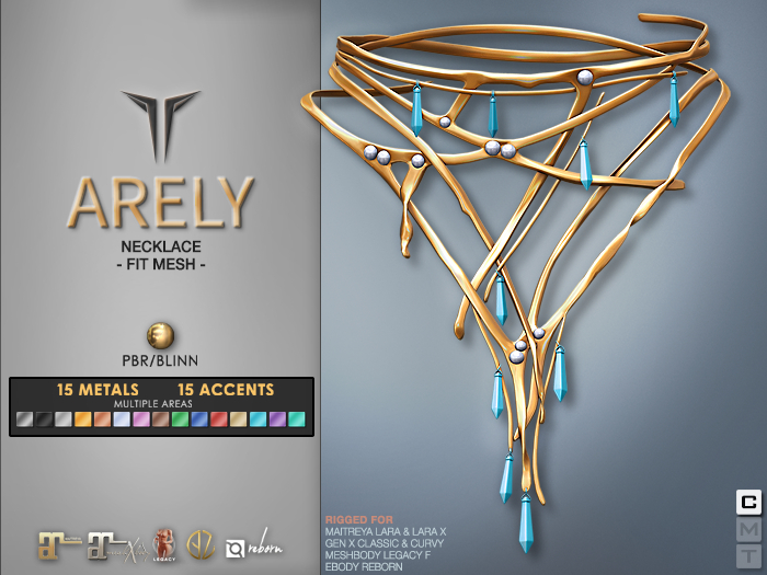 **RE** Arely Necklace - Fit Mesh - PBR - Maitreya Lara X, GenX, Meshbody, eBODY 