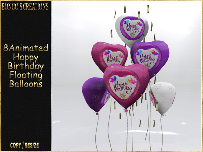 BMC5548 - ANIMATED HAPPY BIRTHDAY FLOATING BALLOONS