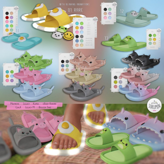 1. -Sorumin- Funny slippers SET -Luminous- Reborn RARE