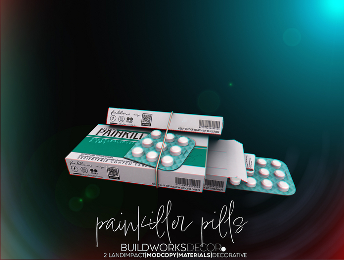 buildworksdecor ~ Painkillers Pills / Boxed